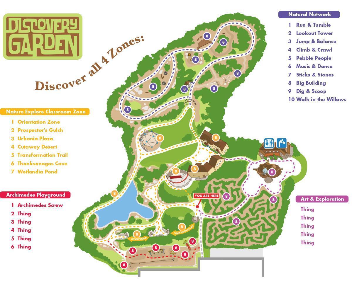 Discovery Gardens mapa de localização