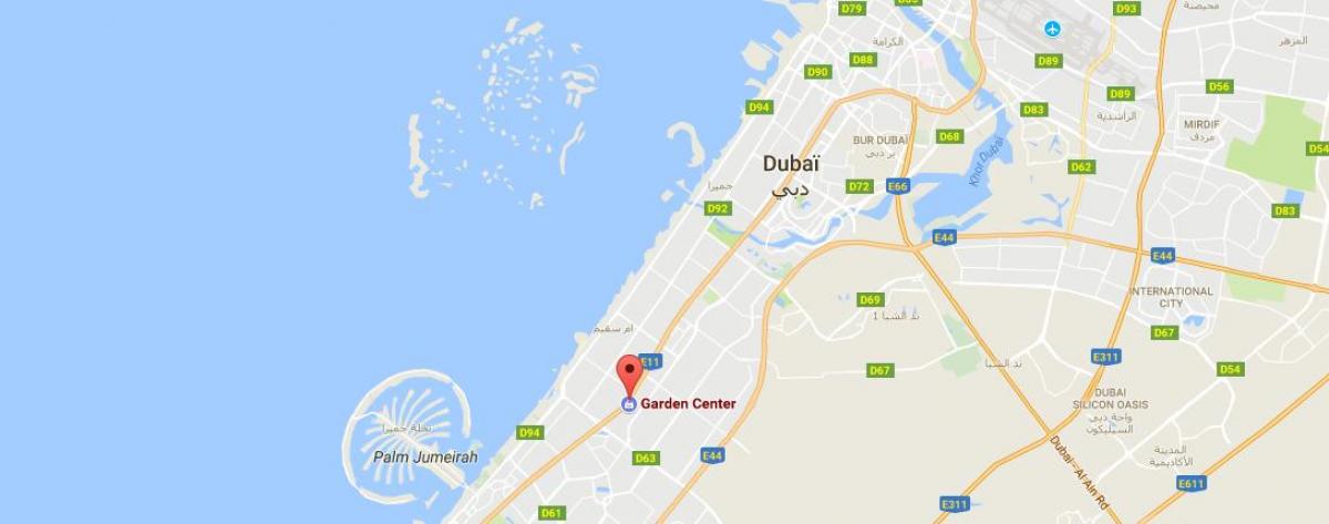 Dubai, centro de jardim mapa de localização