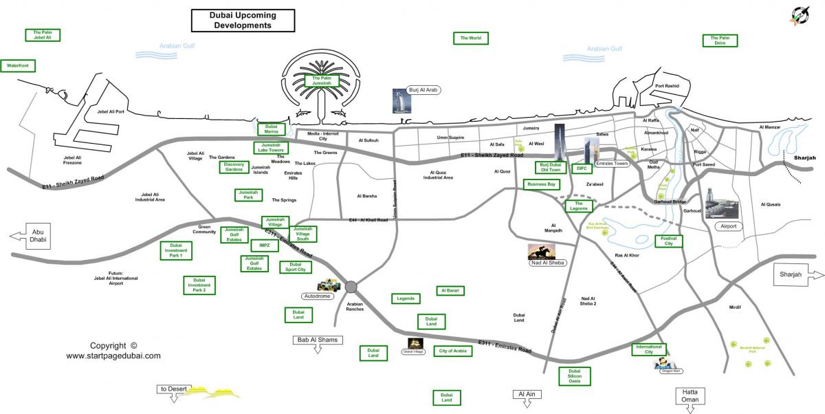 investimento park Dubai mapa de localização