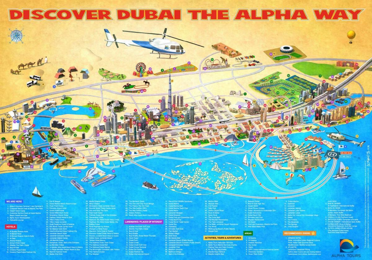 Dubai pontos de interesse mapa