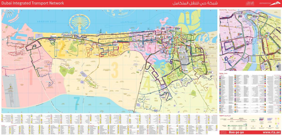 Dubai ônibus mapa de rotas