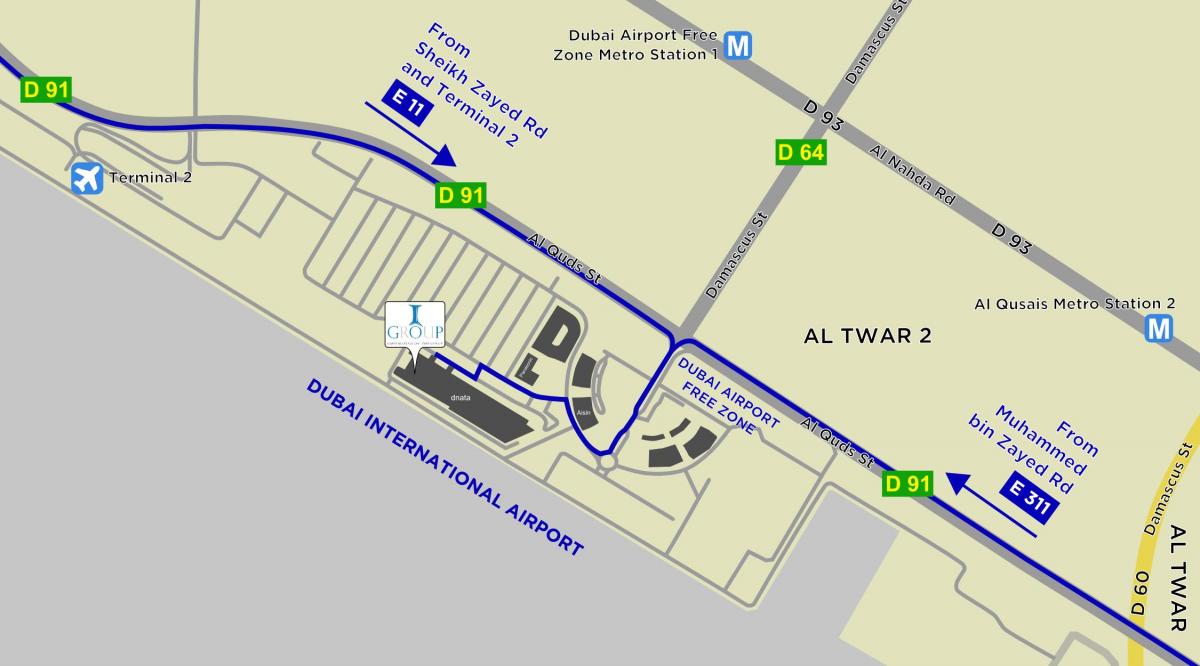 mapa do aeroporto de Dubai zona livre