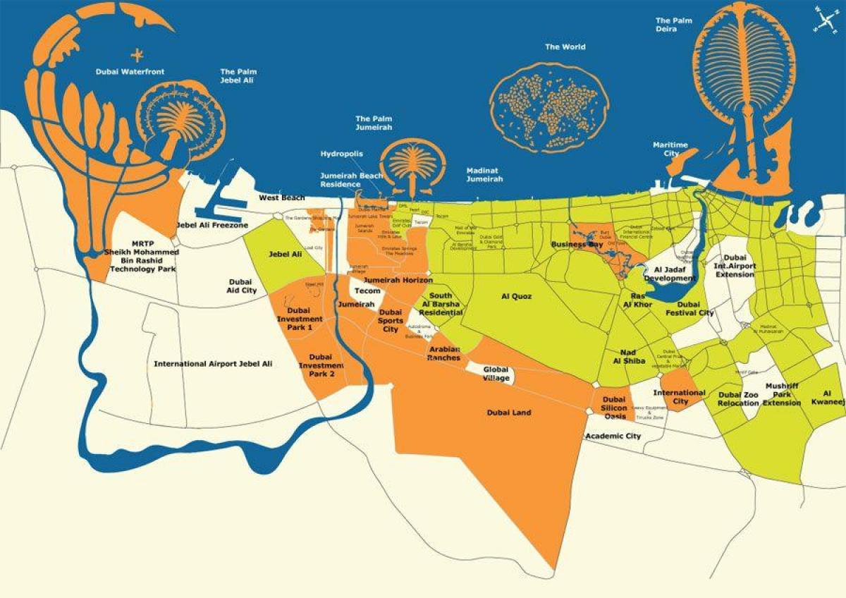 Dubai mapa de ilhas