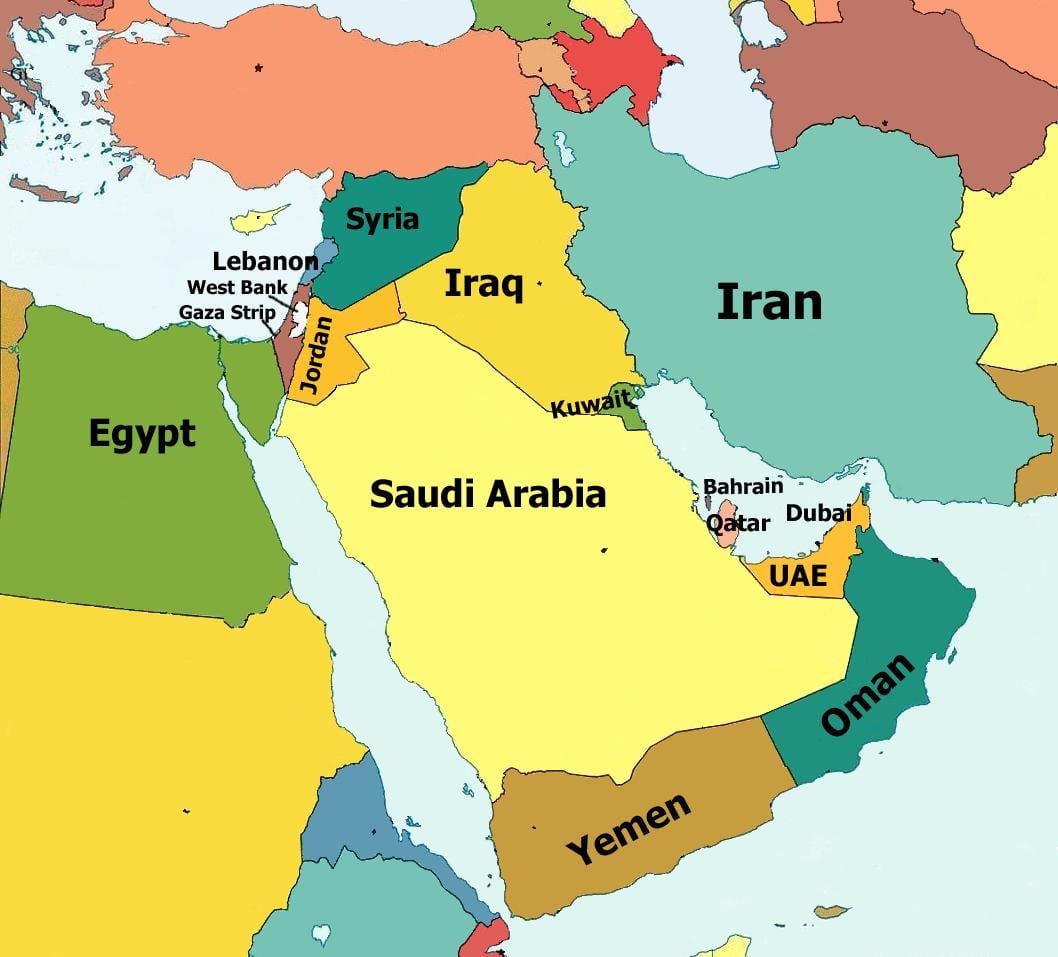 Dubai mapa do oriente médio