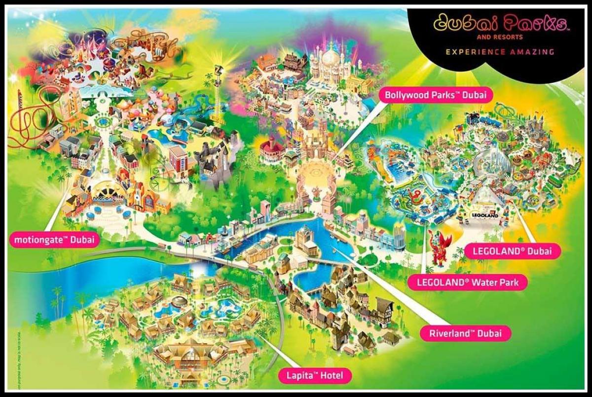 Dubai parques e resorts mapa de localização
