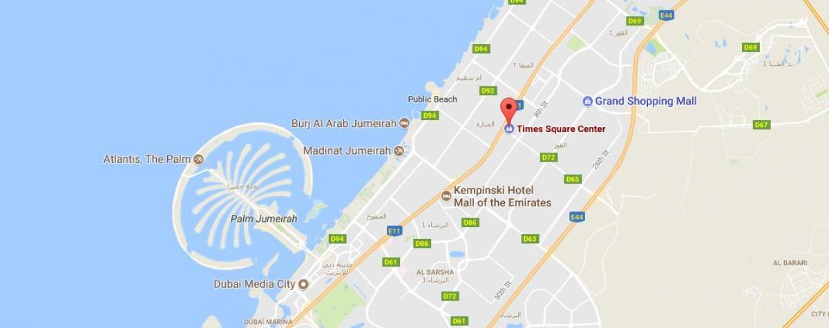 mapa da Times Square, Centro de Dubai
