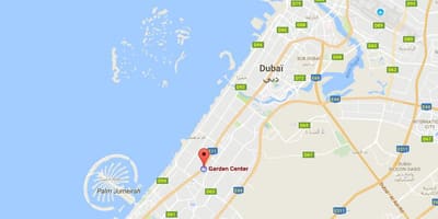 Dubai, centro de jardim mapa de localização