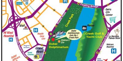 Show de golfinhos Dubai mapa de localização