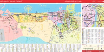 Dubai ônibus mapa de rotas