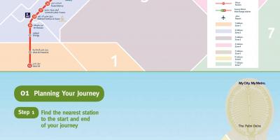Mapa do metrô de Dubai linha verde