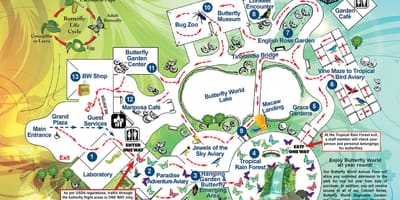 Dubai jardim de borboletas mapa de localização