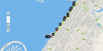 A praia de Jumeirah pista de corrida mapa