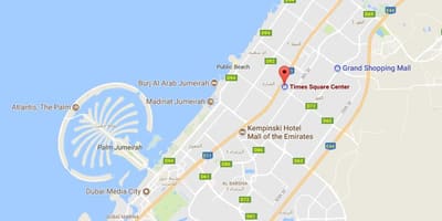 Mapa da Times Square, Centro de Dubai